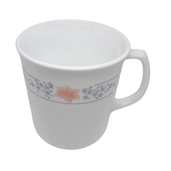 Corningware Vtg Blue & Discontinued Apricot Grove Floral Coffee Tea Mugs Cups Se - Picture 7 of 7